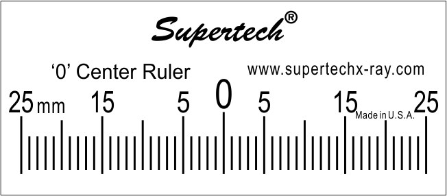 Supertech 50 mm '0' Center Scale Acrylic Radiopaque Ruler